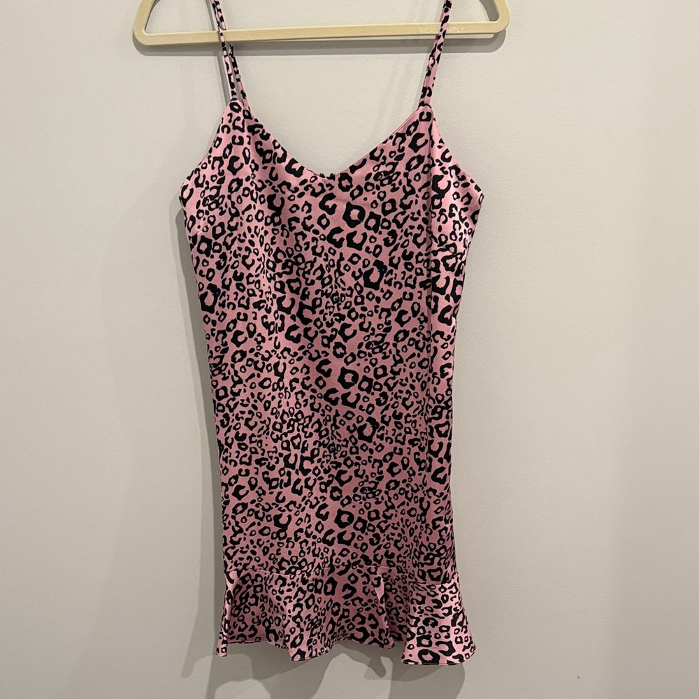 Aqua Pink Leopard Print Slip Dress - Women's Spaghetti Strap
